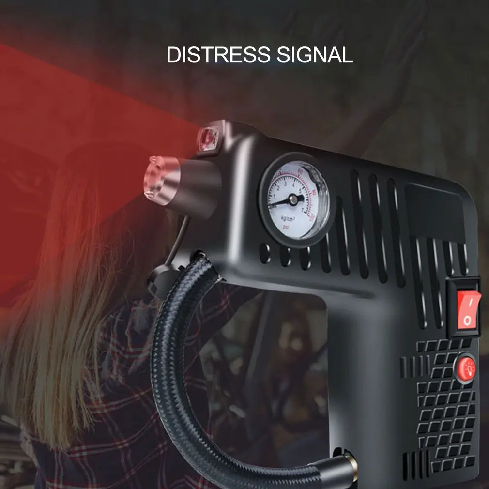 12V Electric Tire Inflator Pump Single Cylinder 100Psi Air Compressor Gauge Universal For Car Trucks Tires | Обустройство дома