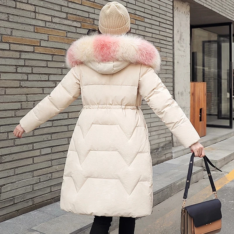 2019 зимняя куртка женская пуховая хлопковая с капюшоном Тонкая парка Mujer пальто