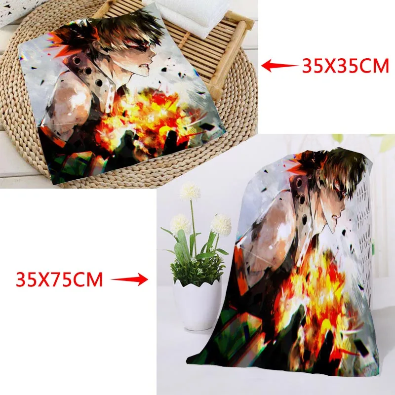 

Custom Boku No Hero Academia Printing Towels Square rectangle Towels Size 35x35cm 35x75cm Cotton Face Towel Fabric Custom logo