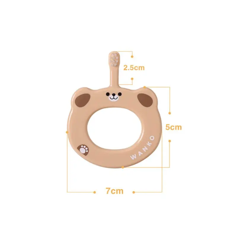 

F62D Cartoon Children Dual-use Toothbrush Kids Baby Milk Tooth Training Cleaning Soft Hair Toothbrushes Anti-out Teether