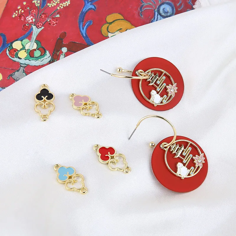 10 шт. новые круглые серьги для женщин модные эффектные в китайском стиле заячьи