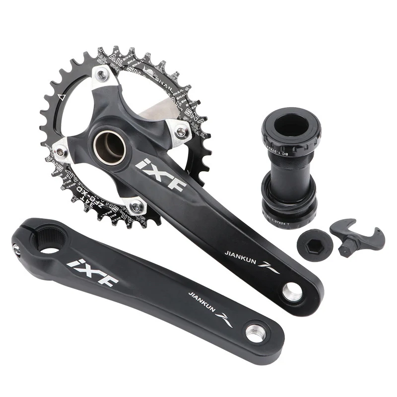 Mountain Bike Hollow Integrated Crankset With BB Bicycle 170MM Crank Set Sprocket MTB Chainwheel Chainring For | Спорт и развлечения