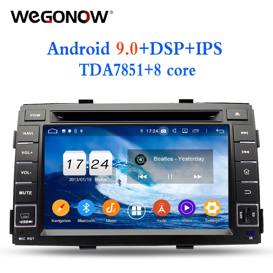 IPS TDA7851 HD Android 9 0 Восьмиядерный 4 Гб ОЗУ для kia SORENTO 2011 2012 Bluetooth Wifi GPS ГЛОНАСС карта