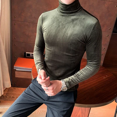 Новинка 2020 приталенная рубашка с высоким воротником стильный облегающий