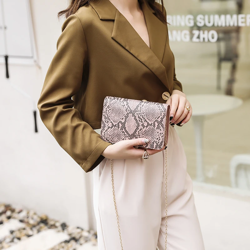 

New Arrival Women Fashion Snakeskin Pattern Shoulder Bag Stylish Crossbody Bag for Ladies Female