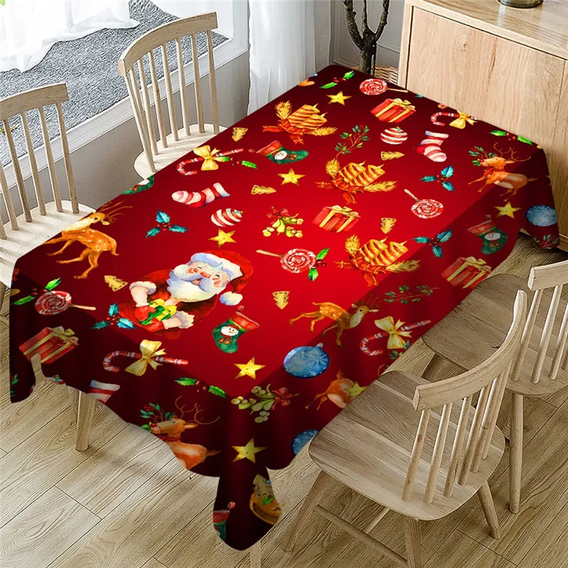 table cloth fashion 2019 Christmas Tablecloth/Chair Cover Holiday element pattern Printing christmas decorations for home #6O11 | Дом и сад
