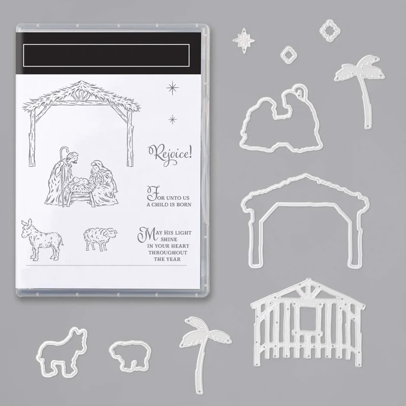 

Clear Stamps And Cutting Dies Rejoice Horse Sheep Thatched Cottage Husband Wife For DIY Scrapbook Photo Album Craft Card 2021New