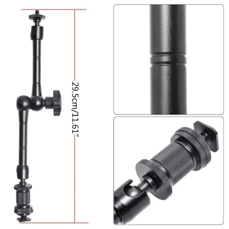 

Upgraded 11 Inch Adjustable Articulating Friction Arm with Large Super Clamp Fit for Camera Monitor Mount Adapter