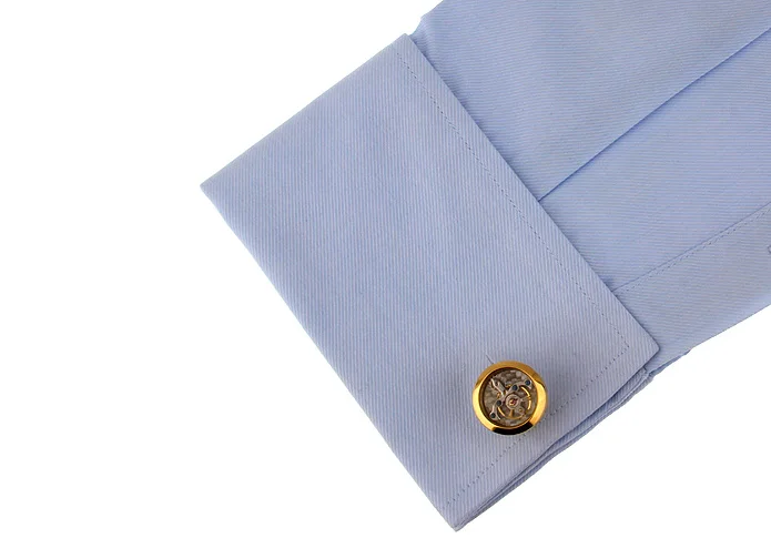 Men's Watch Movement Cufflinks Quality Stainless Steel Material Silver Color Fashion Tourbillon Cuff Links Wholesale &amp Retail |