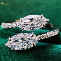 wong rain 100 925 sterling silver marquise cut created moissanite wedding engagement women rings fine jewelry gift wholesale
