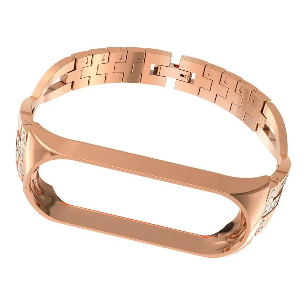 

Metal Replacement Crystal Wristband Watch Strap and Frame Cover X-shaped Diamond Metal Simple Convenient for Xiaomi Miband 4