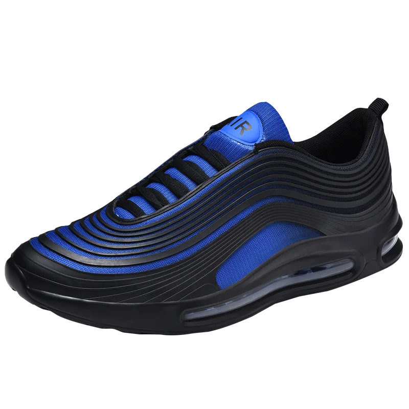 Black Blue Дышащие кроссовки на платформе; спортивная обувь для бега; Мужская весенняя обувь; Модная легкая мужская обувь с воздушной подушкой; zapatos de hombre basket - Цвет: Black Blue