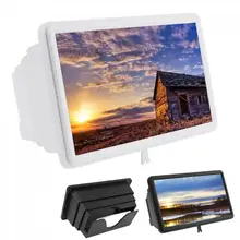 Functional 4X 12 Inch 2 Colors PMMA + ABS Adjustable Telescopic 3D Video Mobile Phone Screen Amplification Magnifier