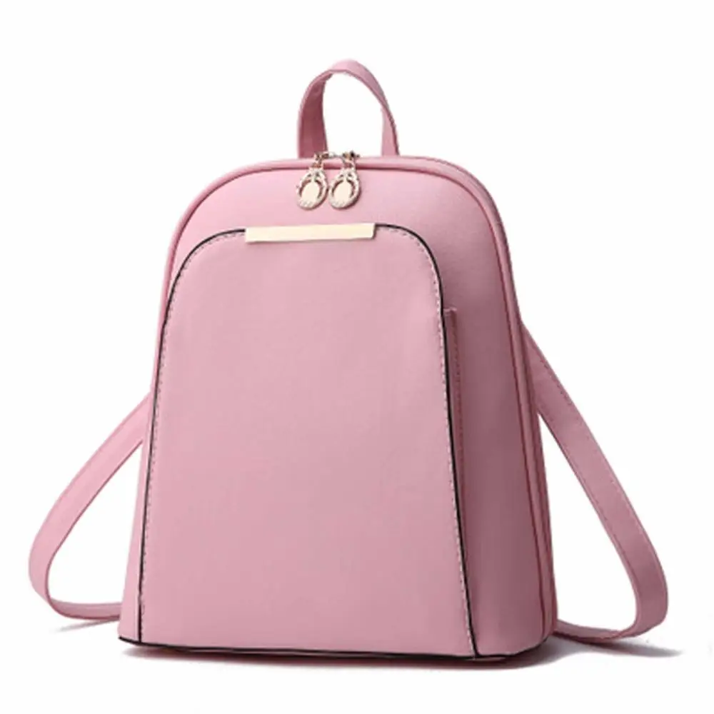 Pink Рюкзак Модный женский рюкзак черный рюкзак школьный Sac A Dos Femme сумка женская кожаный Mochilas Mujer рюкзак женский дорожный водонепроницаемый рюкзак для ноутбука Morrales Para Mujer - Цвет: Pink