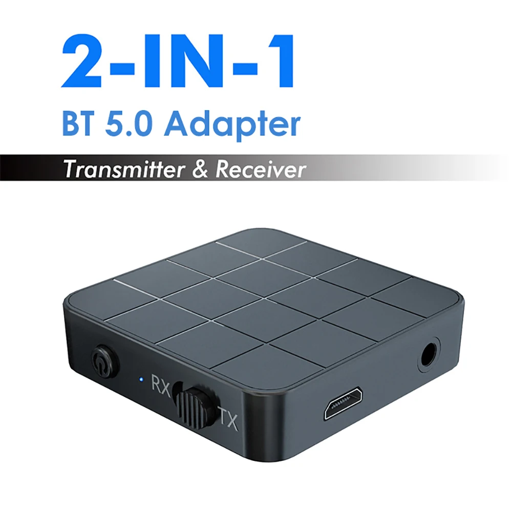 

2 in 1 Bluetooth 5.0 Audio Transmitter Receiver 3.5mm Wireless Adapter Music Stereo Audio Dongle For TV Car/Home Audio Speakers