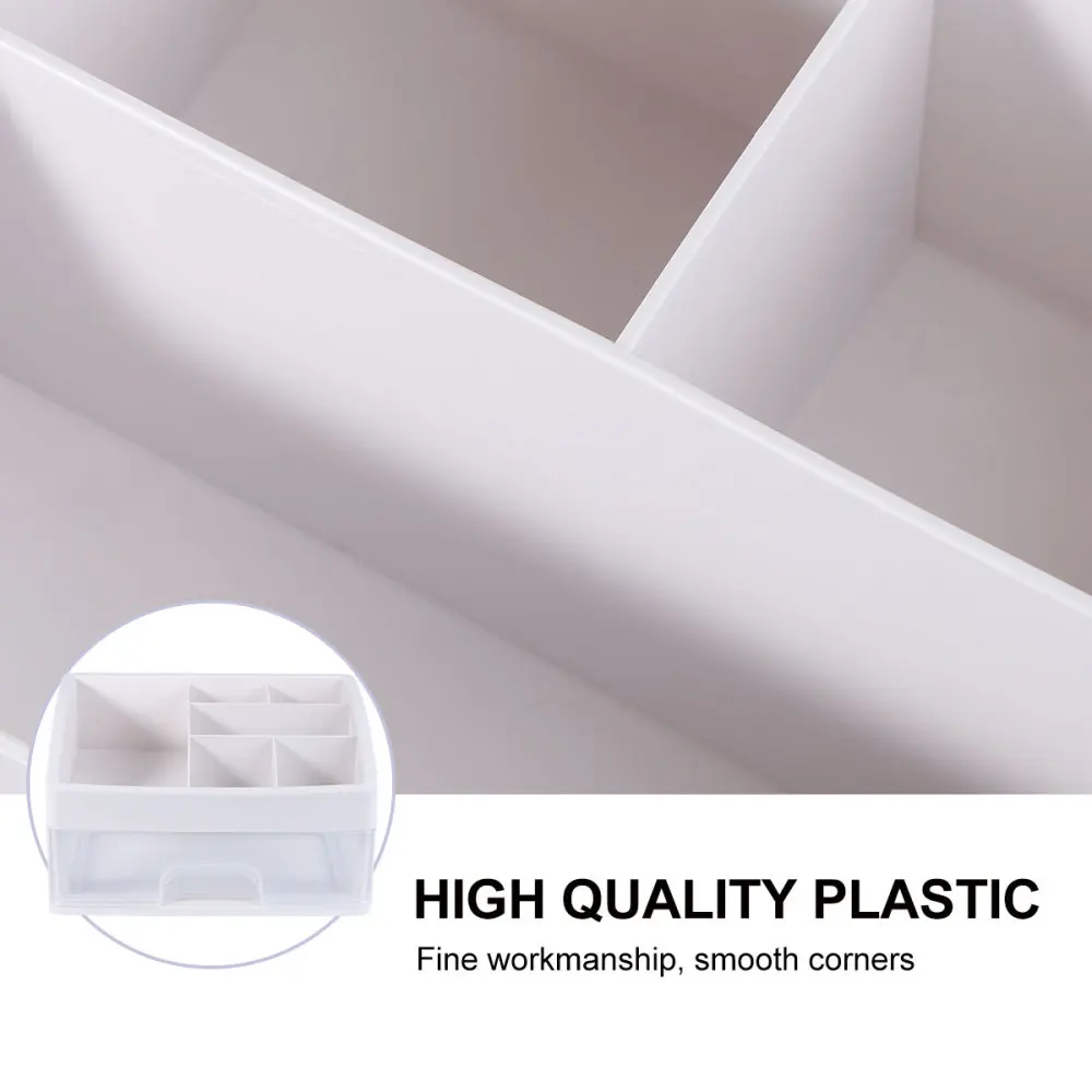 

Cosmetic Drawer Transparent Makeup Container Desktop Sundry Storage Case Jewelry Box for Storage White (Size Small 1 Lay