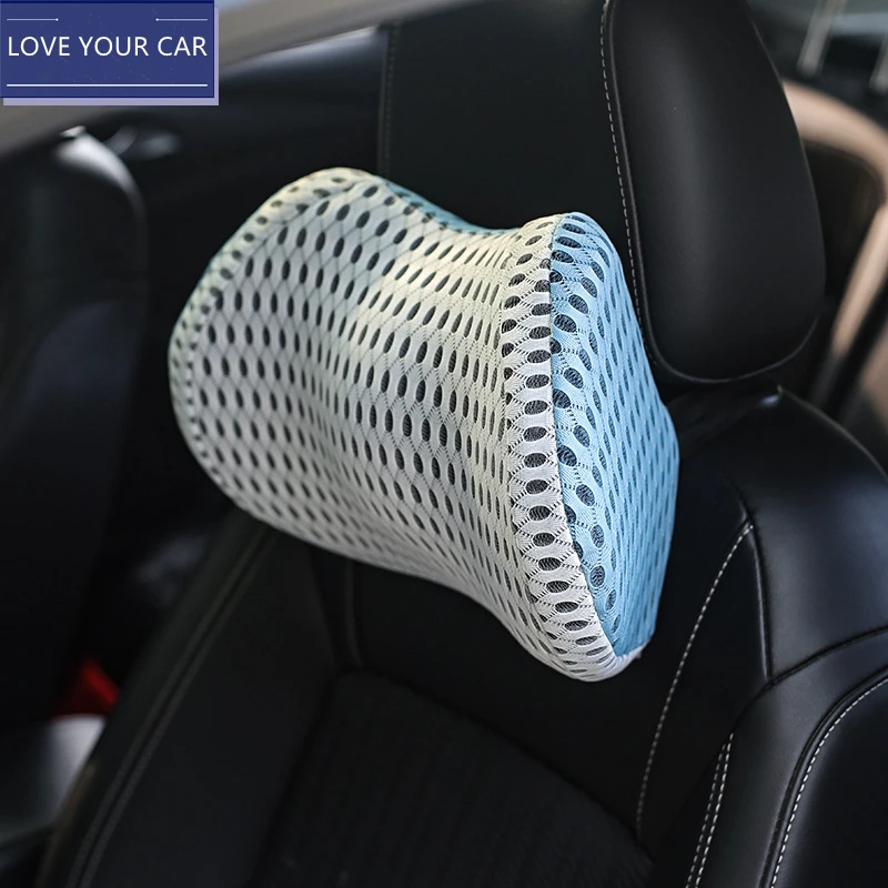 

Car Headrest Contrast Color Plaid Seat Neck Pillows Cushion Supplies Breathable Soft Memory Foam Fashion Auto Accessories