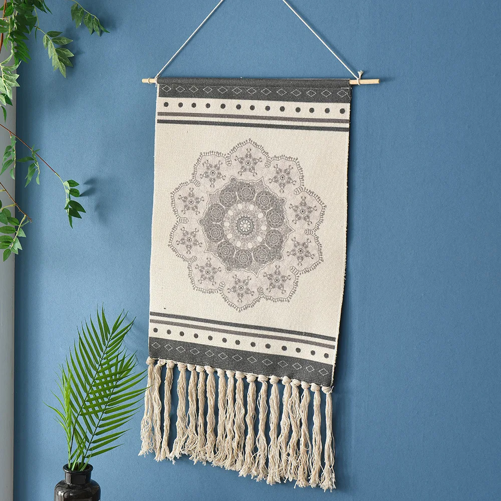 

Hand-Woven Cotton Dream Catcher Tapestry Macrame Wall Hanging Bohemian Home Decor Tenture Murale Tissus Psychedelic Tapestry