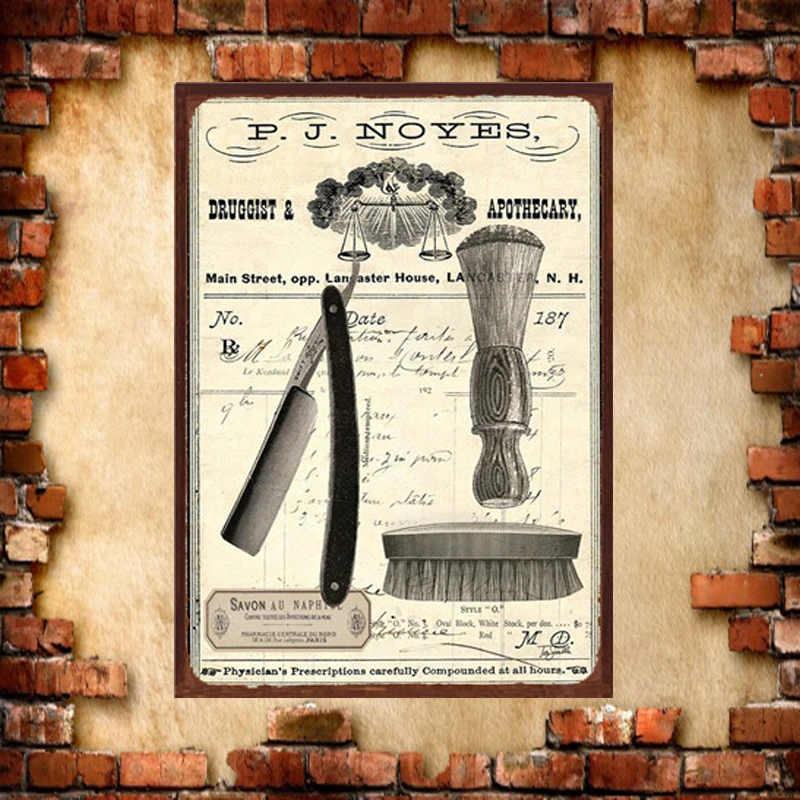 Лиловый Reclame Borden Barbershop металлический знак Ecoration Винтажные Украшения для парикмахера 20x30 см - Цвет: Лиловый