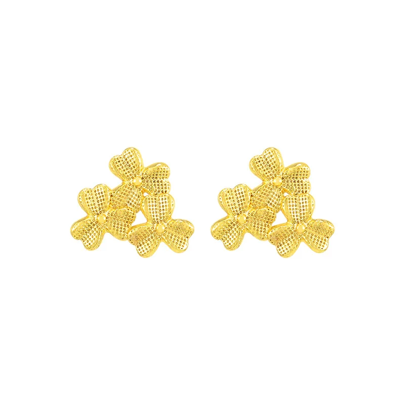 

Lucky clover earrings ladies simple plant earrings fashion earrings wedding gifts gold-plated