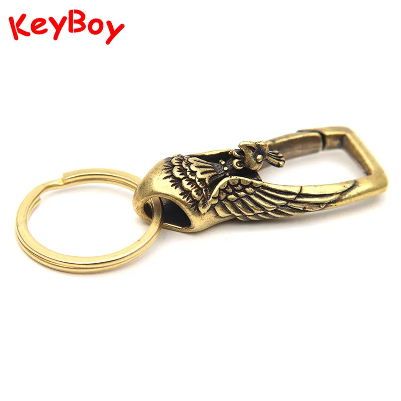 Медь Феникс головы брелок античный корабль цепочка для ключей с омаром талии