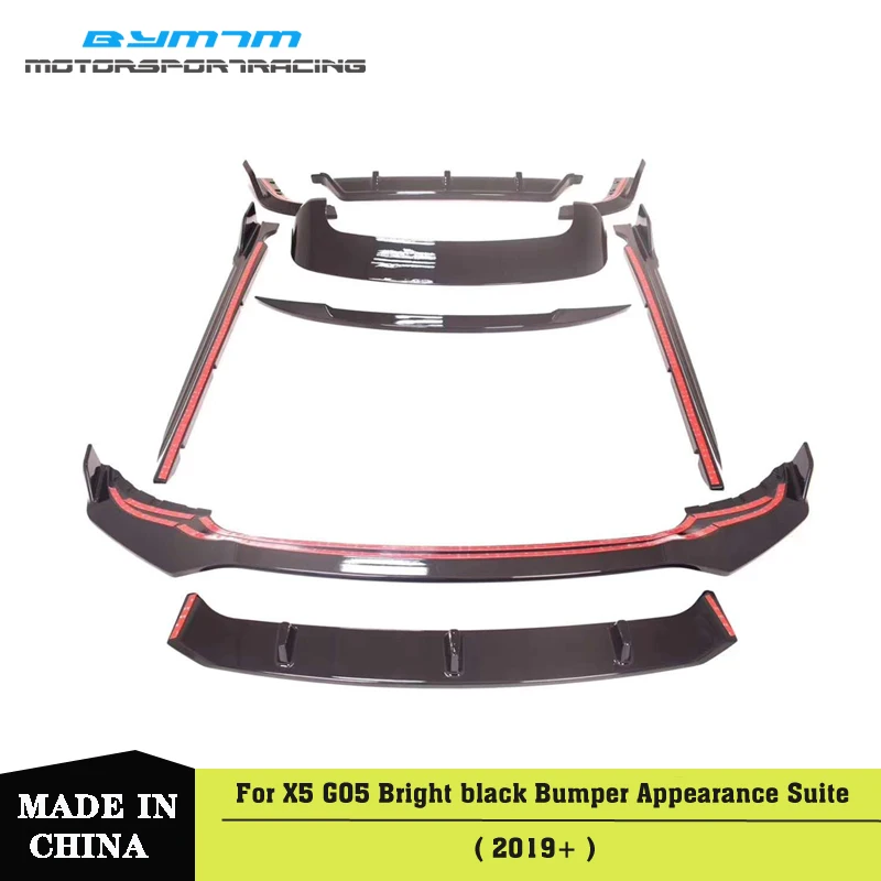 

PP Bright black Bumper Front lip Rear Diffuser Side skirts Spoiler For BMW X5 G05 2019+