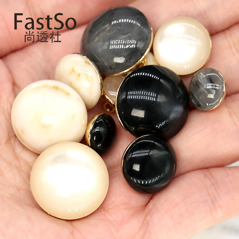 6 шт. жемчужный шар металлические Золотые декоративные кнопки для одежды ремесло