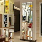 3D зеркальная Настенная Наклейка в форме дерева, съемные наклейки для акриловые фрески, украшения для дома, гостиной, спальни, гардероба, сделай сам