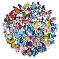 50pcs colorful butterfly graffiti stickers for laptop skateboard guitar stationery fridge bottle diy decals sticker kids toys