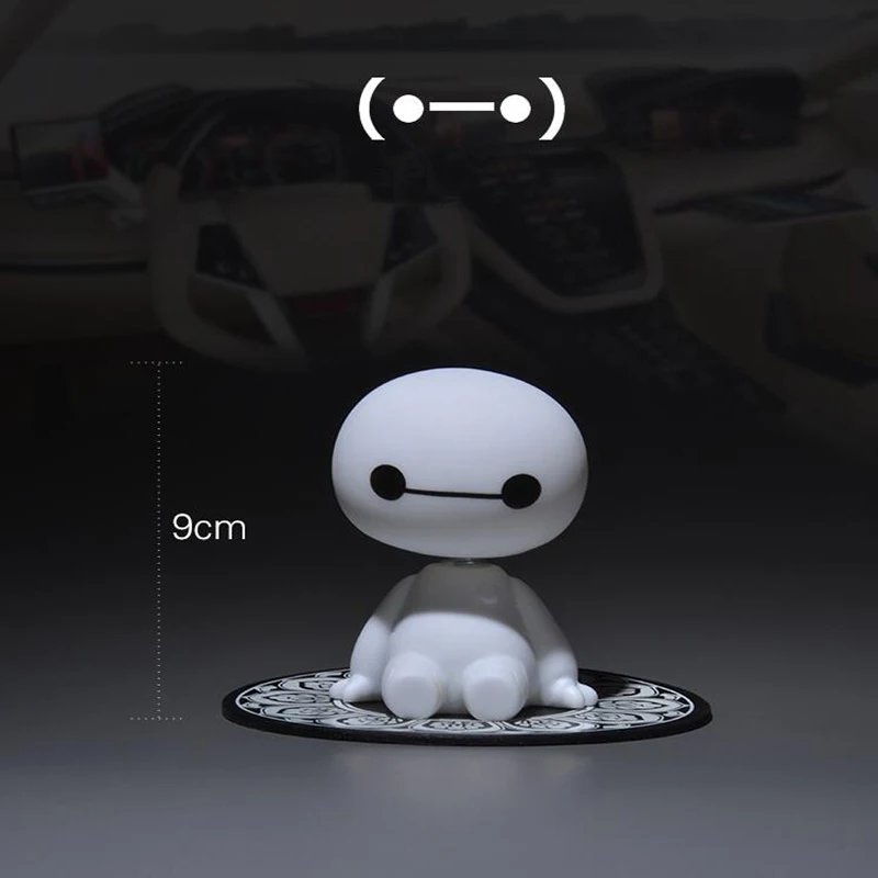 Автомобильный орнамент, мультяшный пластиковый робот Baymax, качающаяся голова, фигурка, Автомобильные украшения, автомобильные аксессуары для интерьера, большие куклы героев, игрушки в подарок