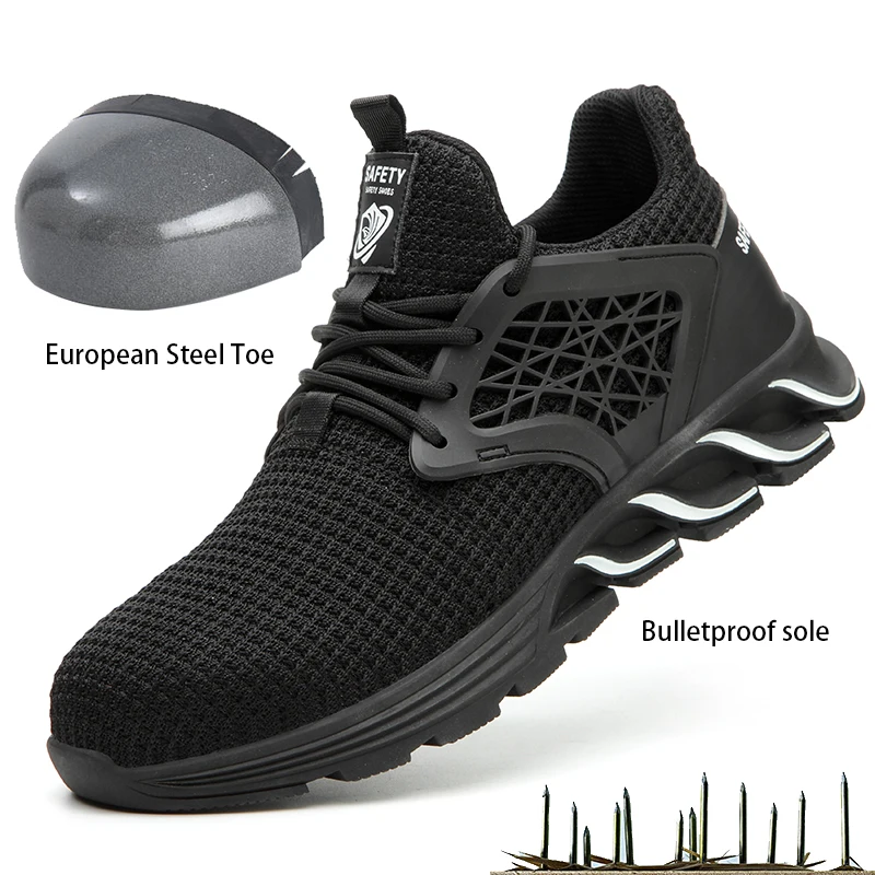 Мужская Рабочая обувь Нескользящие резиновые сапоги с защитой от проколов