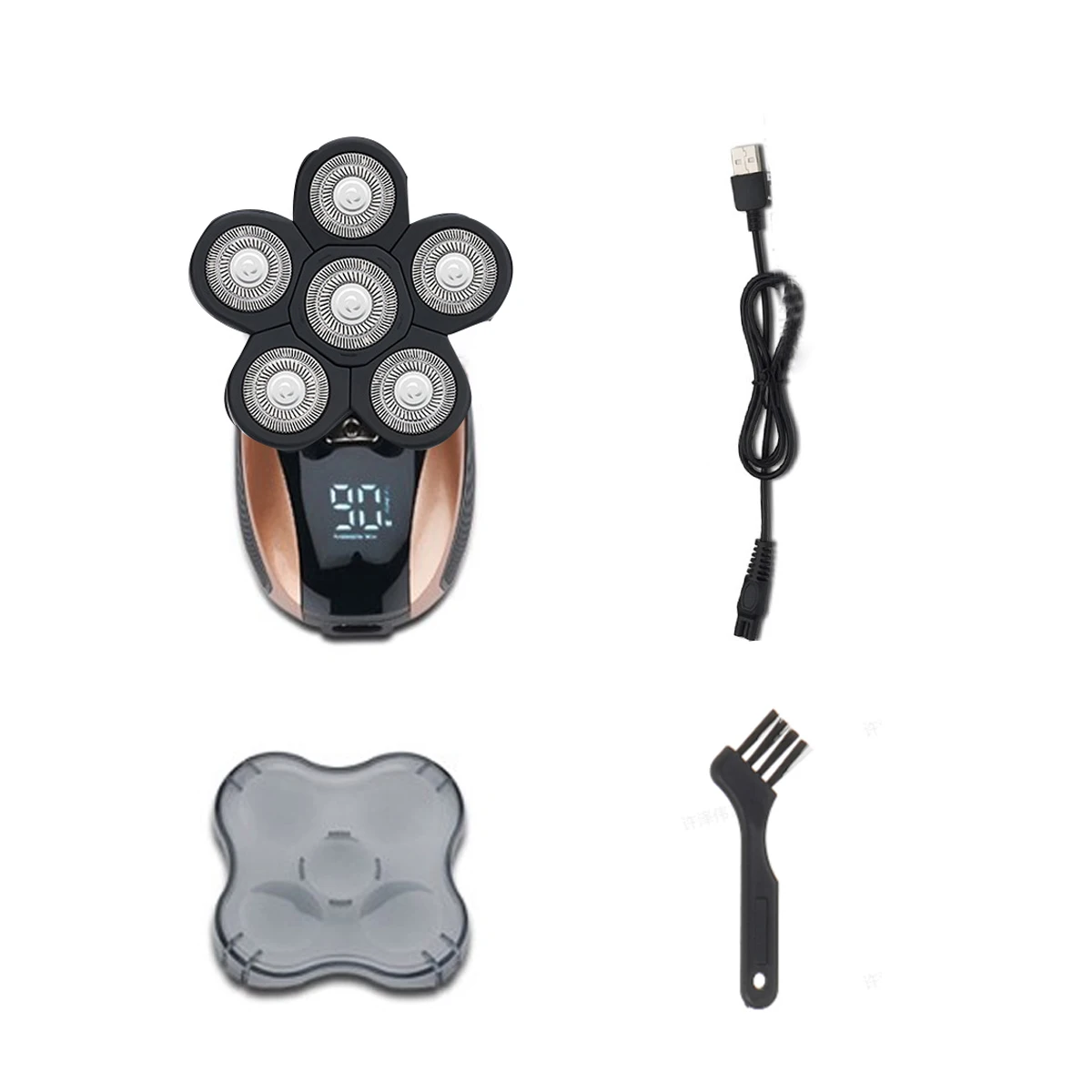 Триммер для волос SPZ с плавающей головкой 6 головок LED дисплей щетка чистки лица