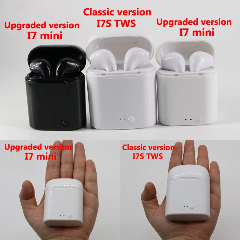 I7 mini TWS Bluetooth наушники портативные беспроводные мини с зарядным боксом/I7S