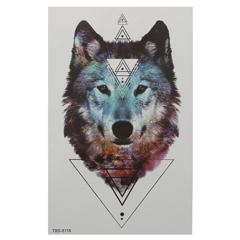 Водонепроницаемый временная татуировка Стикеры Дракон Wing Креста флеш-тату волк