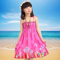 infant baby casual bohemian beach frocks kids girl teen summer print elastic dress toddler fashion floral dress 2 11 years old