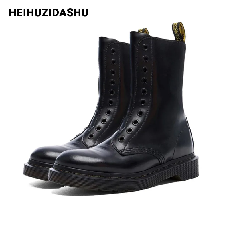 Женские ботинки из натуральной кожи на молнии сбоку | Обувь