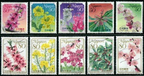 

R754 Japan 2009 Prefectural Flower Series Episode Used Postage Stamps