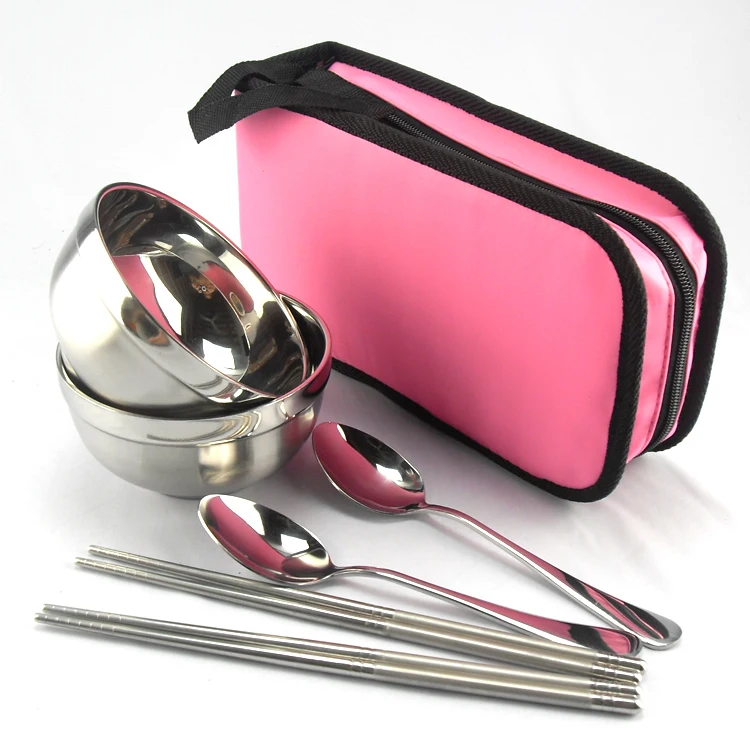 Студенческий комплект переносной посуды наружная чаша палочки для еды ложка