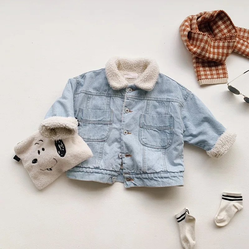 2019 г. Новинка зимняя повседневная утепленная джинсовая куртка в Корейском стиле