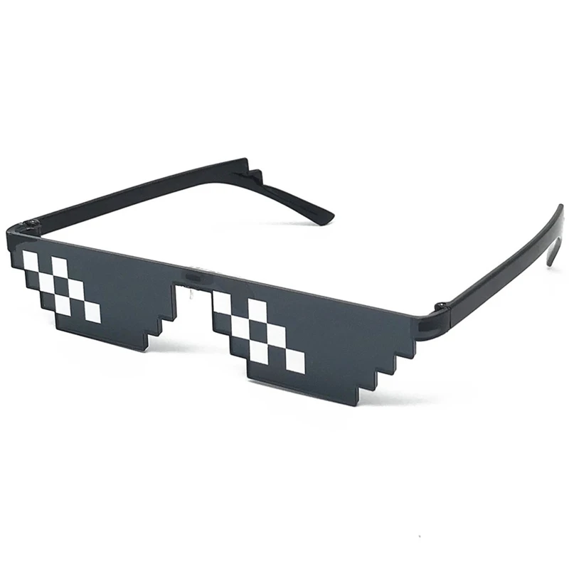 

April Fool Funny Tricks Glasses 8 Bit Pixel Deal With IT Sunglasses Toy Unisex Funny Sunglasses Toy Prank Props