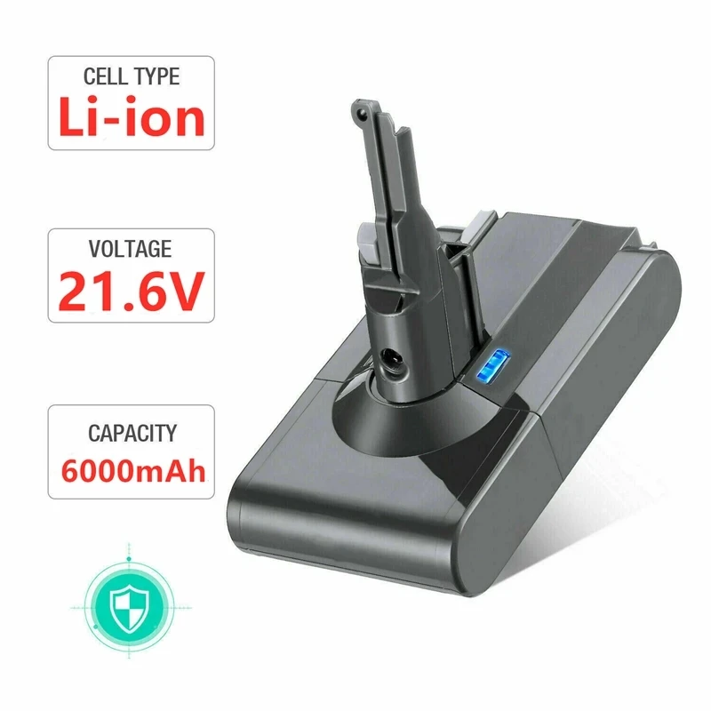 

2021 Vervanging Dyson V8 6000Mah Batterij 21.6V Cordless Stofafscheider Onderdelen Power Backup Lithium Pack SV10 Vacuüm Cleaner
