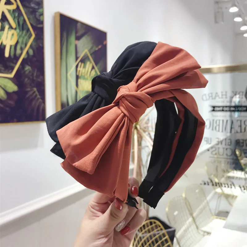 

Solid Color Popular Headband Women Knotted Bow Hairband Female Stretch Hair Band Girls Headbands Headdress Hair Accessories