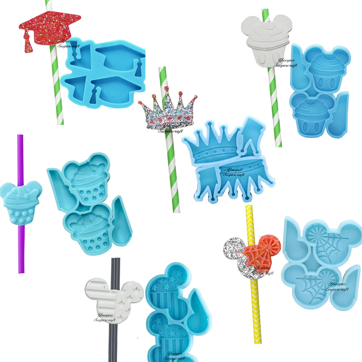 

Топперы из соломы, силиконовая форма «сделай сам», формы для помадки, инструменты для украшения тортов, инструменты для помадки, форма для м...