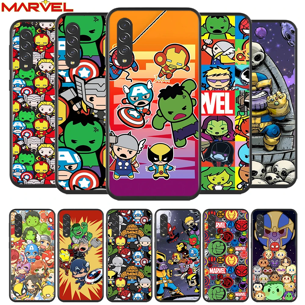 

Marvel cartoon cute for Samsung Galaxy A90 A80 A70 A60 A50 A40 A2Core A10 M31 M21 M60 M40 M30 Soft Black Phone Case