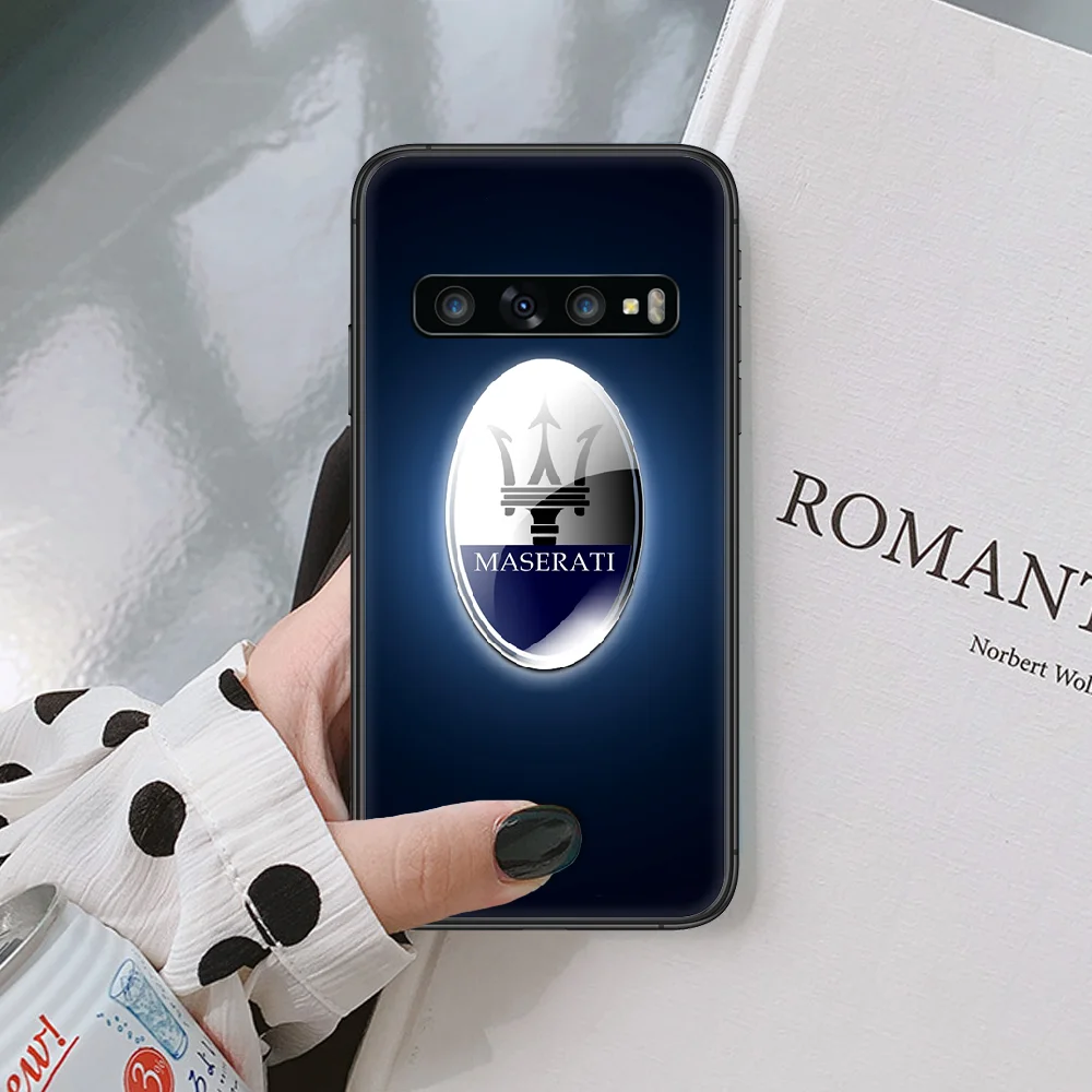 

Maseratii Luxury Sport Car Phone Case For Samsung Galaxy Note S 8 9 10 20 Plus E Lite Uitra black Hoesjes Soft Cell Silicone