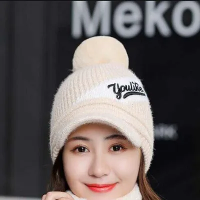 Брендовые шапочки Skullies зимняя шапка вязанные шапки зимние шапки для женщин теплая шапка бини Балаклава Повседневная Новая шапка - Цвет: Single cap beige
