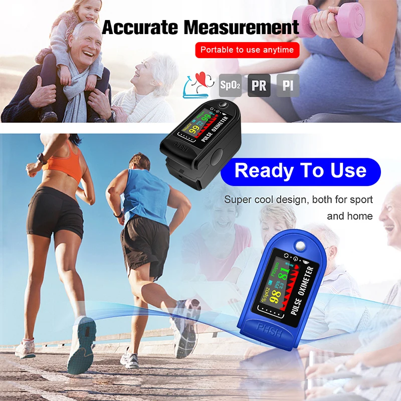 Пульсоксиметр Пальчиковый цифровой для измерения уровня кислорода в крови и