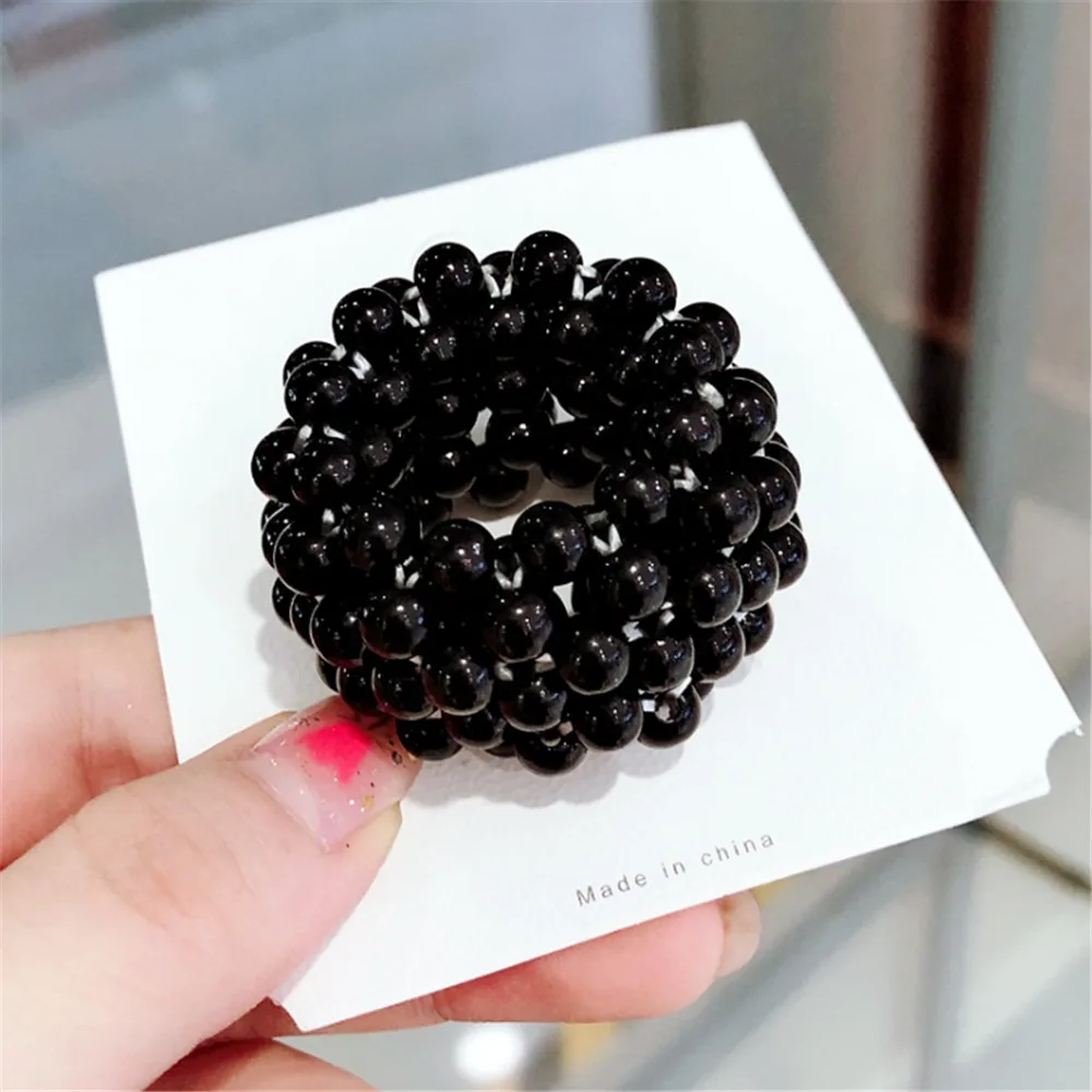 Жемчужные бусы Scrunchies модная эластичная, для волос веревки для женщин хвост держатели резины