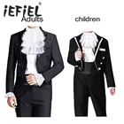 Комплект мужской кружевной жабо и манжеты в викторианском стиле для мальчиков, для сценической вечеринки, в стиле колониального пирата, стимпанк, аксессуары к костюму для косплей, для детейвзрослых