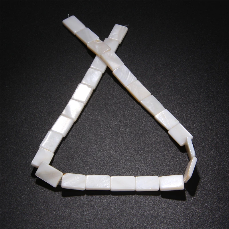 White Rectangle Mother of Pearl Shell Beads Flat Freshwater for Women DIY Jewelry Making Bracelet Necklace Earrings | Украшения и